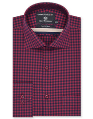 Check Maroon Tailored Smart Fit Shirt FS2935SF-14.5