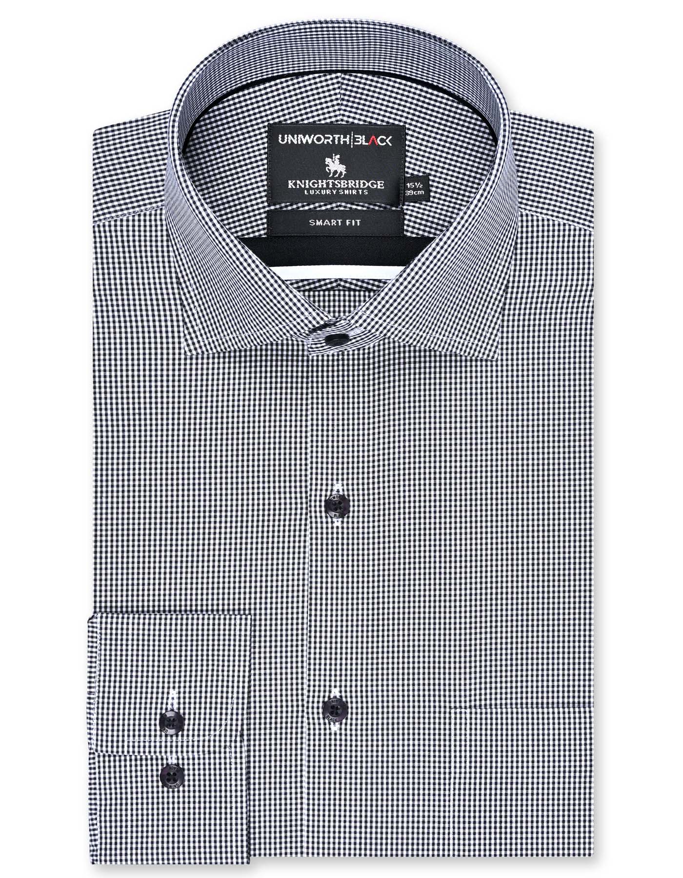 Check Black Tailored Smart Fit Shirt FS2939-1SF-14.5