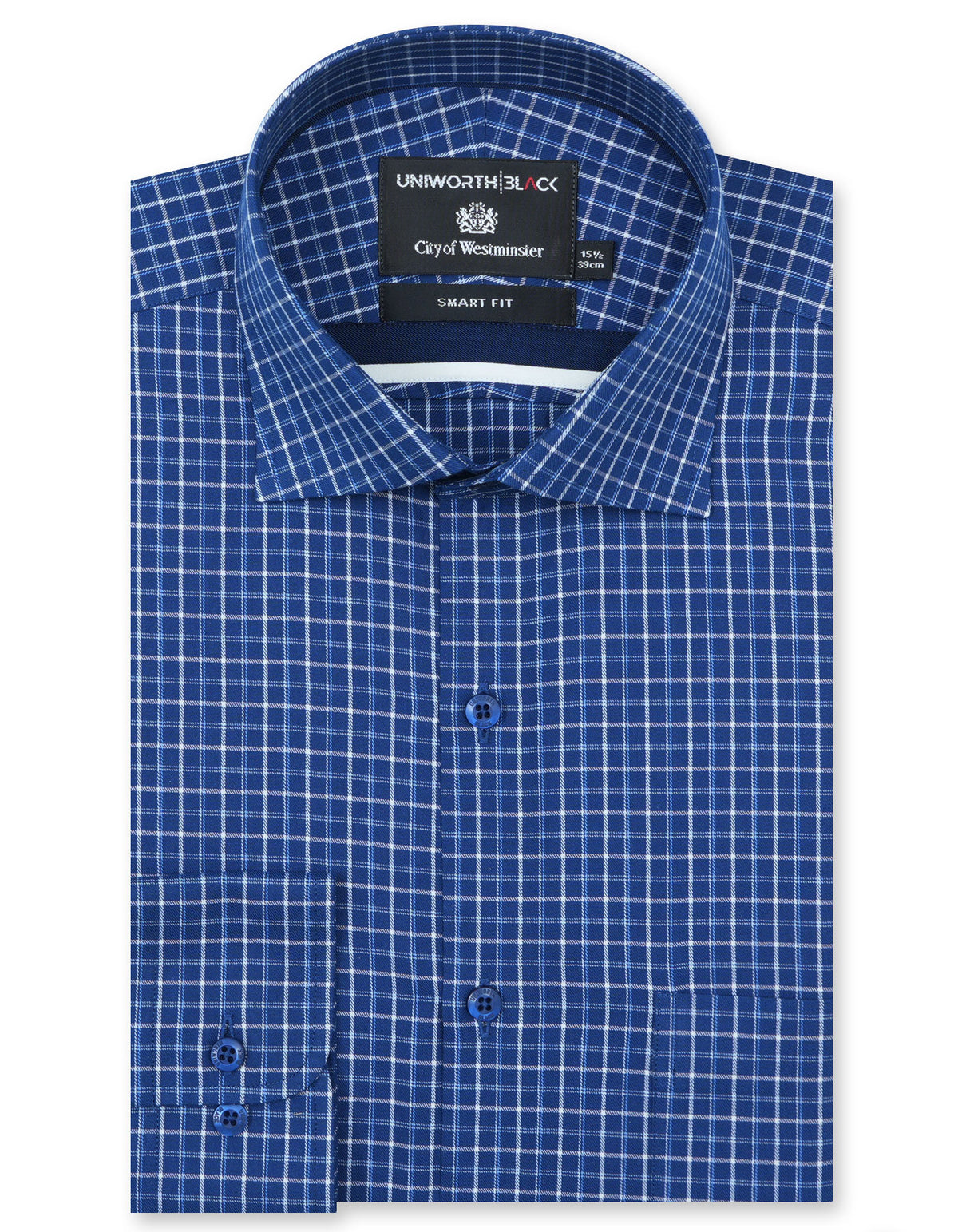Check Blue Tailored Smart Fit Shirt FS2941SF-14.5