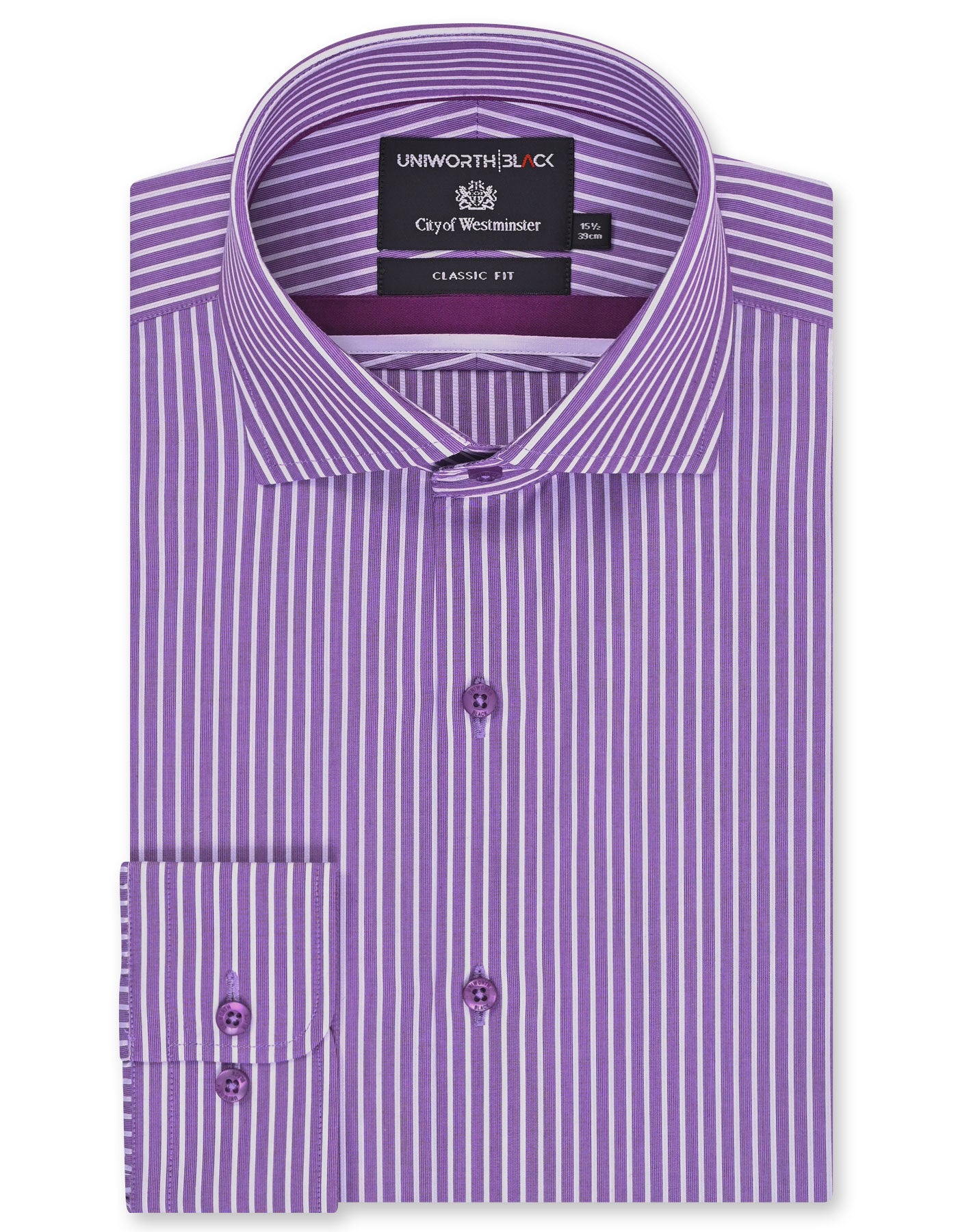 Stripe L Purple Tailored Smart Fit Shirt FS2944-1SF-14.5