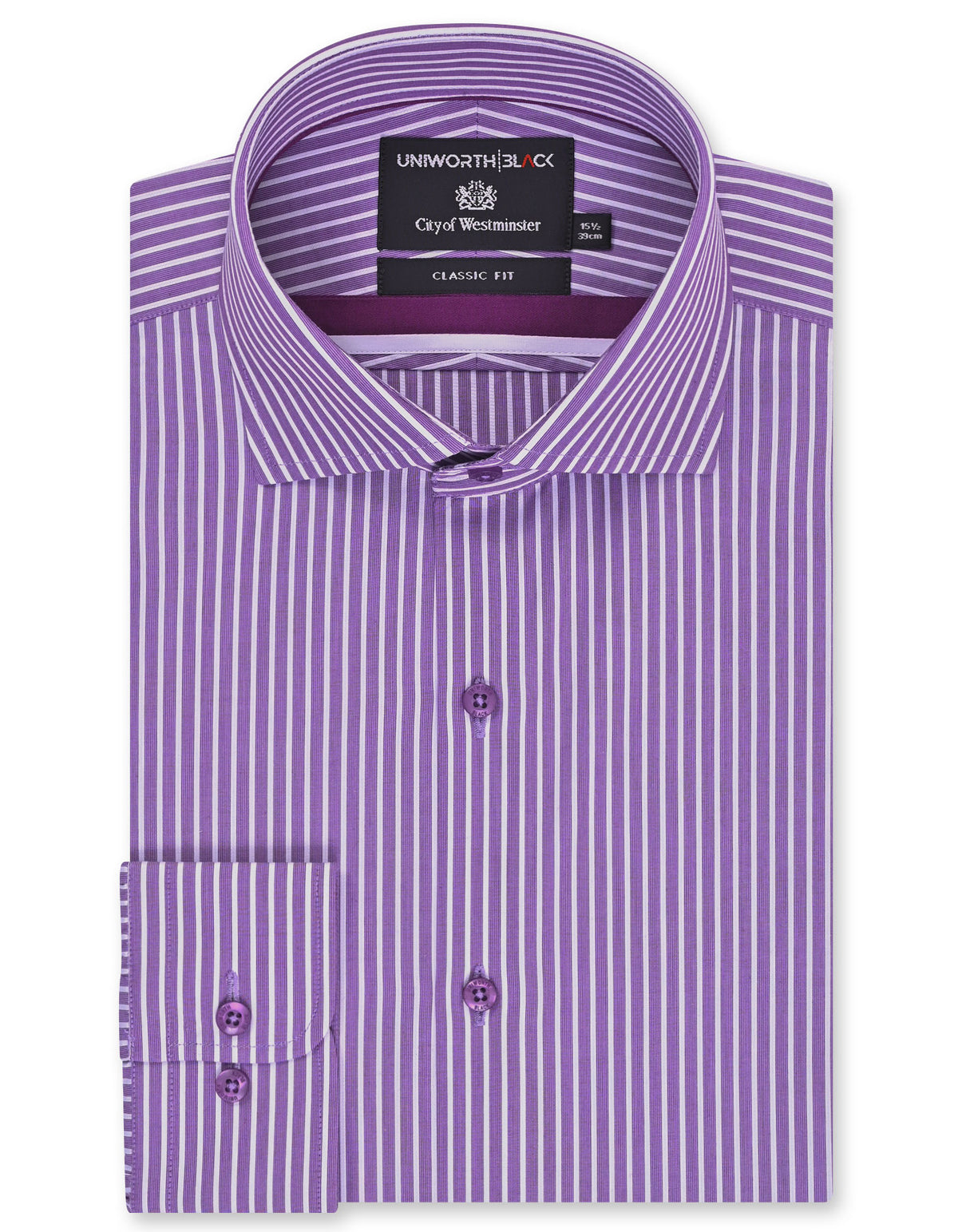 Stripe L Purple Tailored Smart Fit Shirt FS2944-1SF-14.5