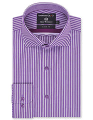 Stripe L Purple Tailored Smart Fit Shirt FS2944-1SF-14.5