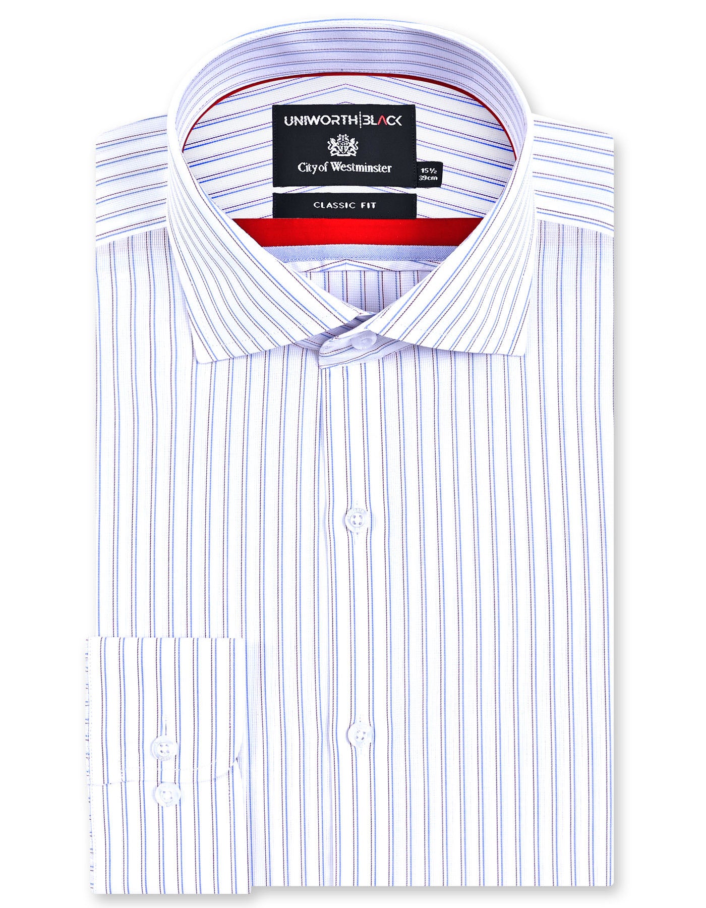 Stripe Red Classic Fit Shirt FS2945-1RF-14.5