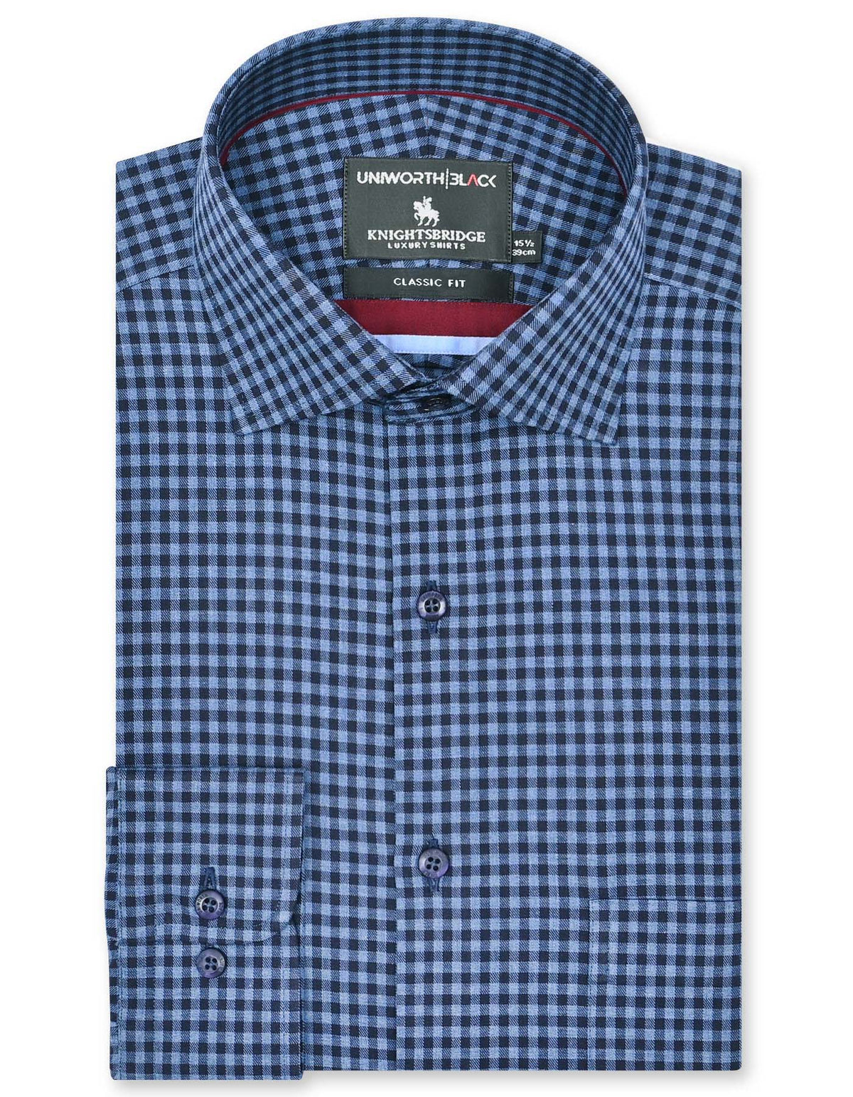 Check Navy Classic Fit Shirt FS2948RF-14.5