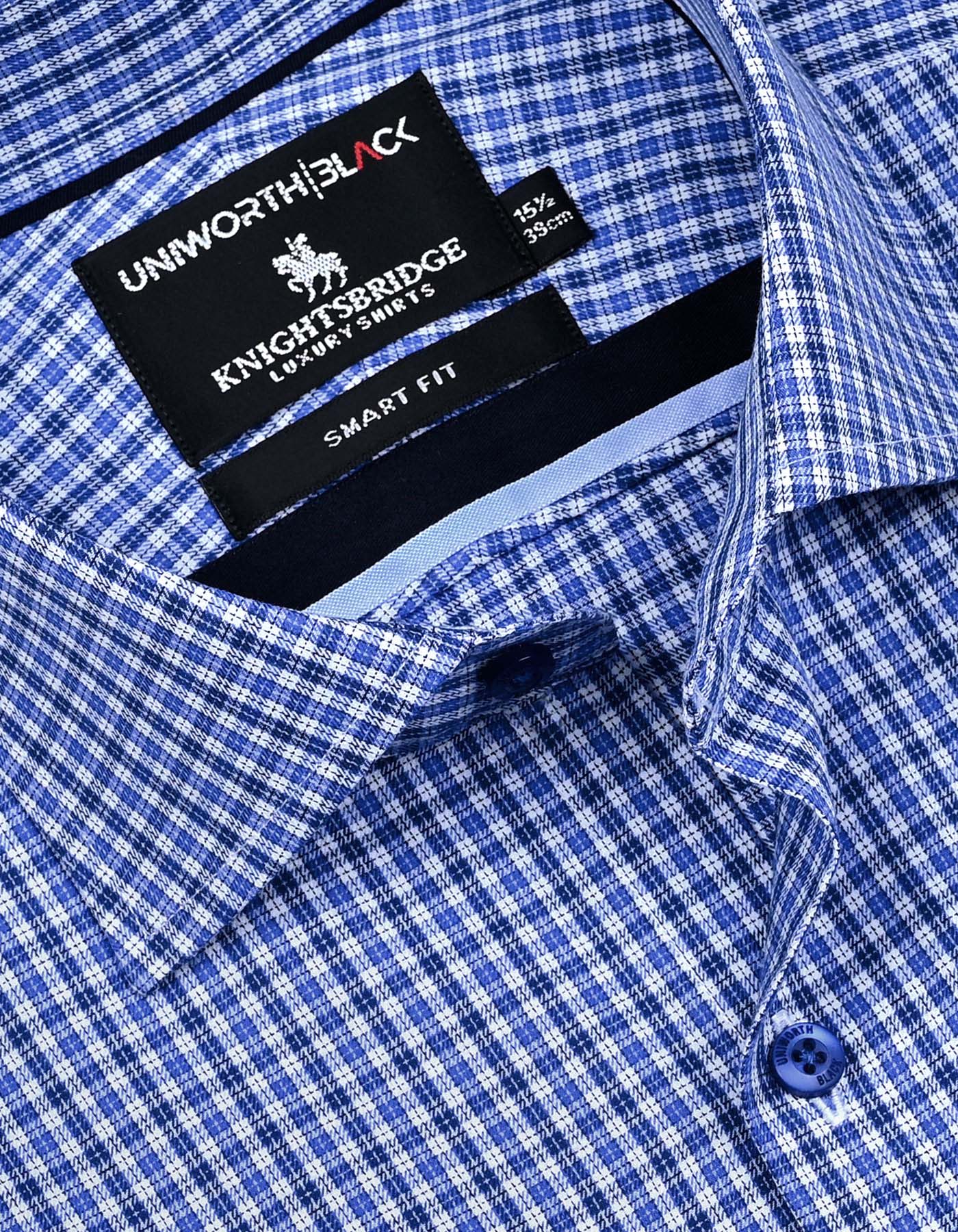 Check Navy Smart Fit Shirt FS2950SH-15