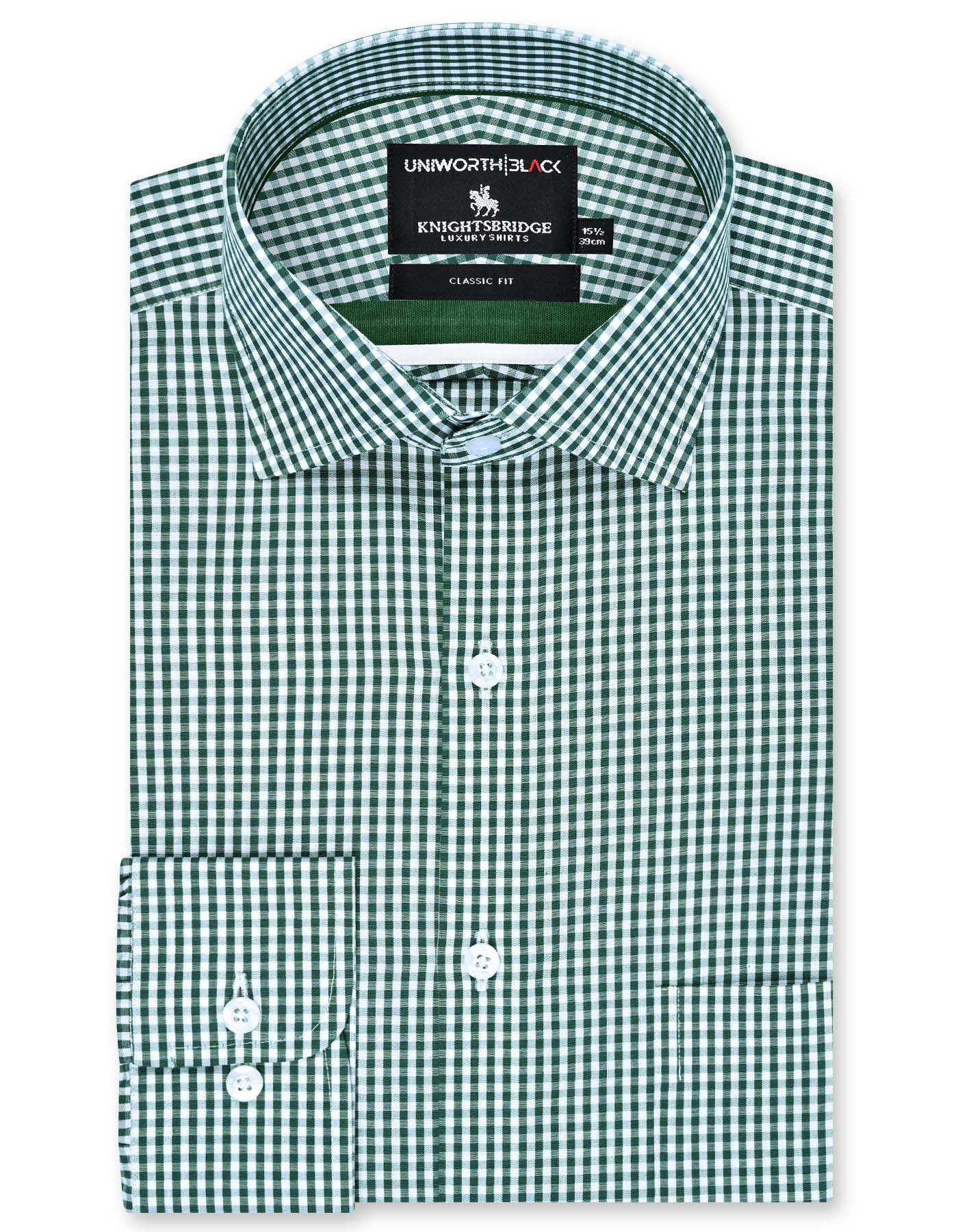 Check Green Classic Fit Shirt FS2953RF-14.5