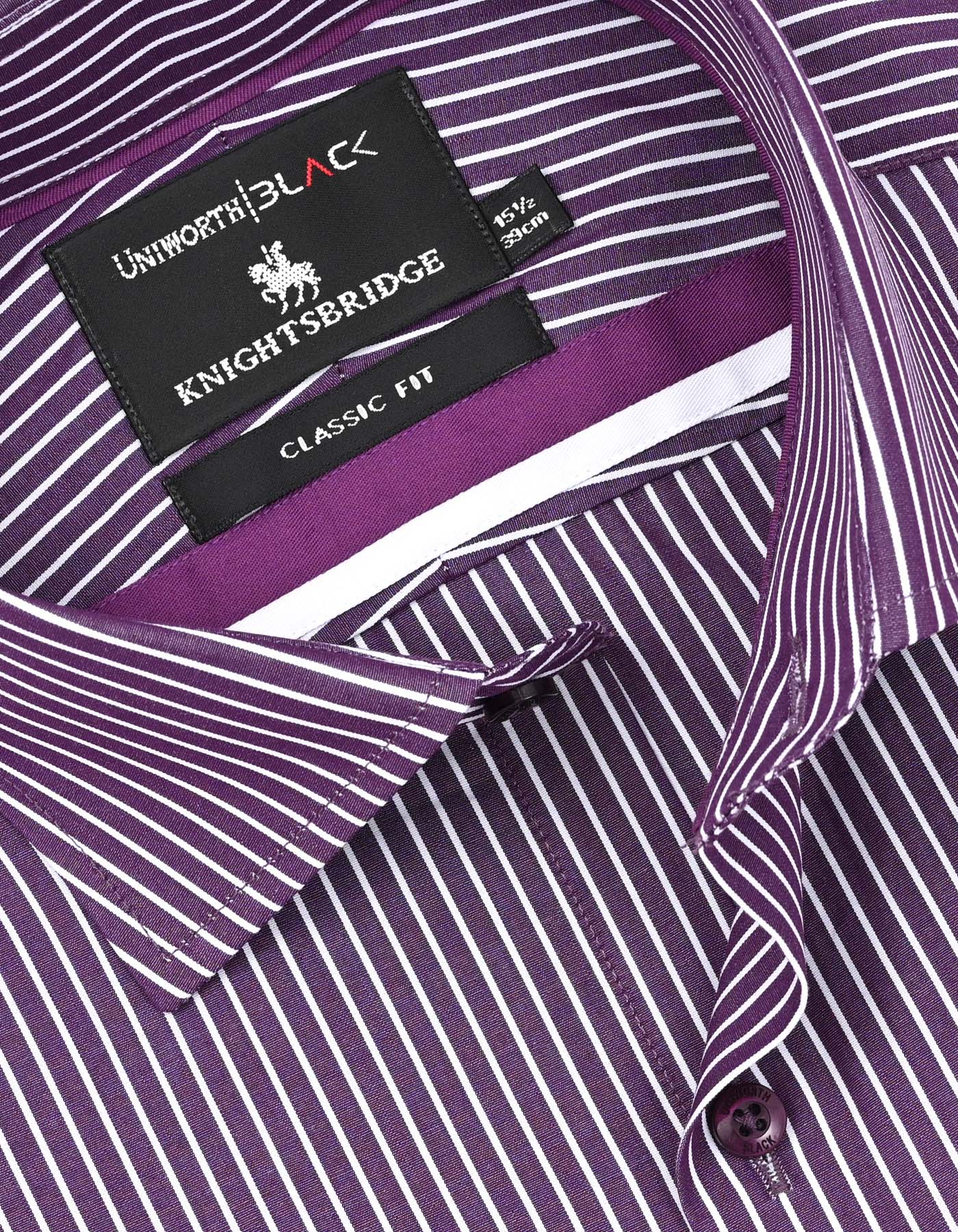 Stripe D Purple Classic Fit Shirt FS2957-1RF-15