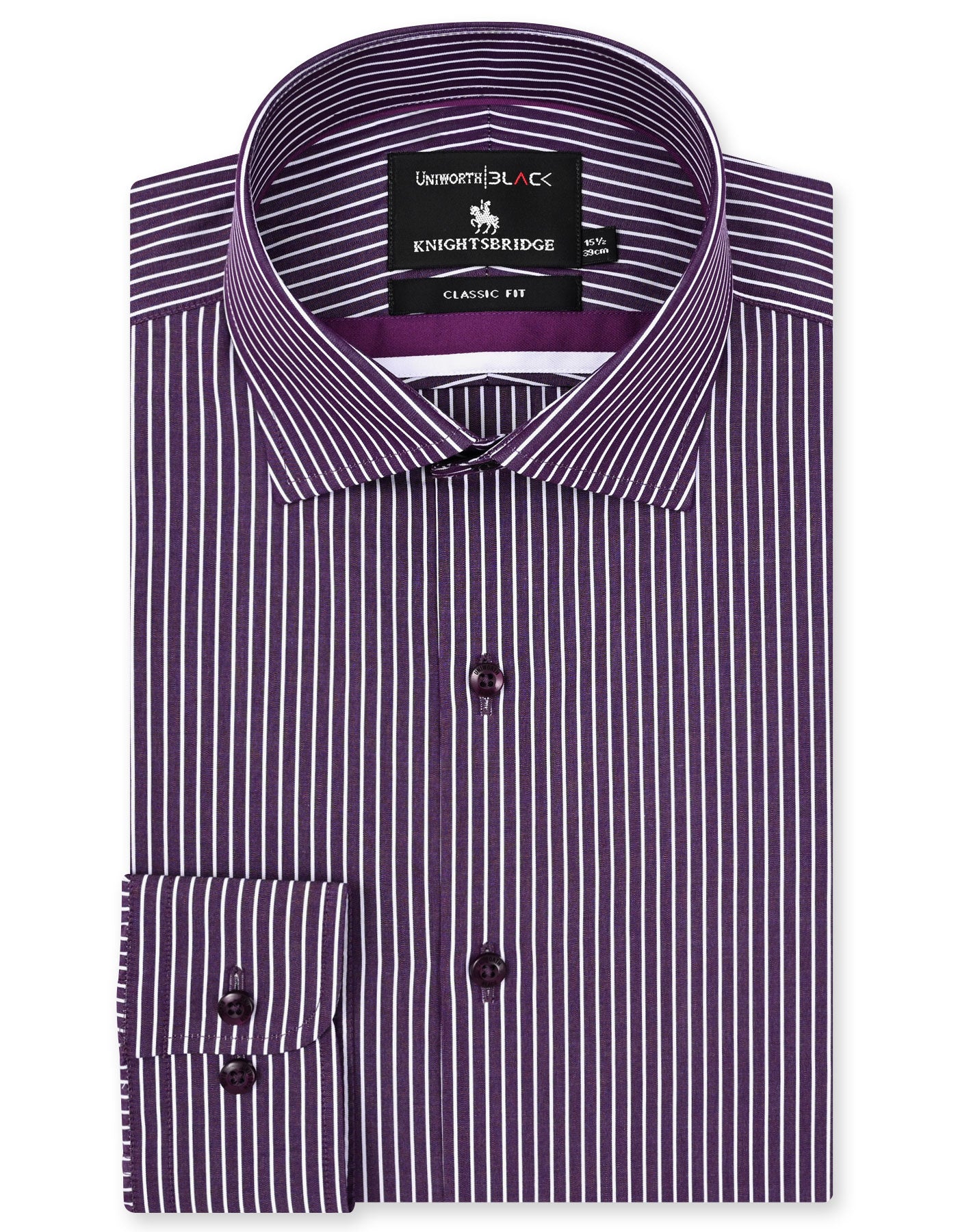 Stripe D Purple Classic Fit Shirt FS2957-1RF-14.5