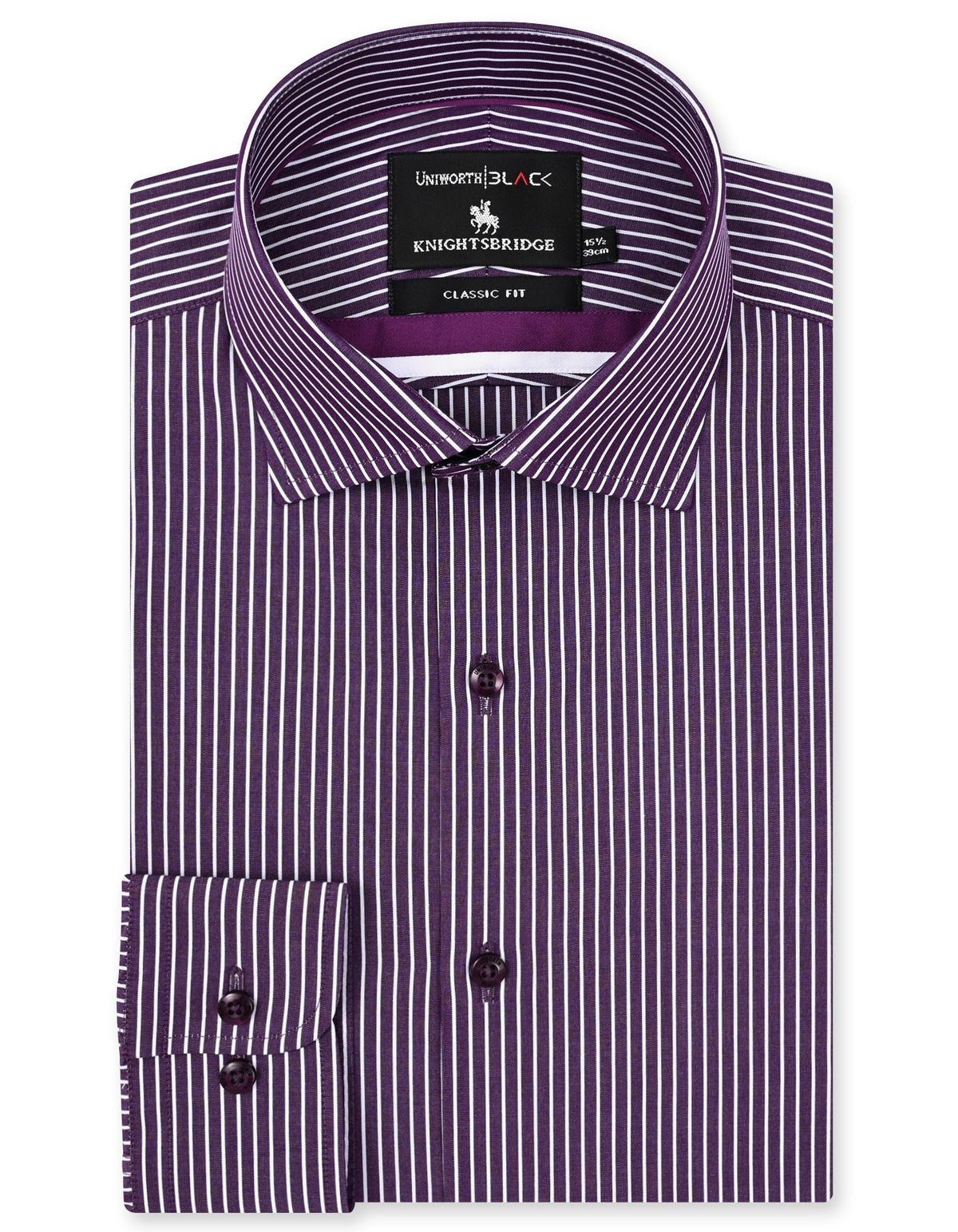 Stripe D Purple Classic Fit Shirt FS2957-1RF-14.5