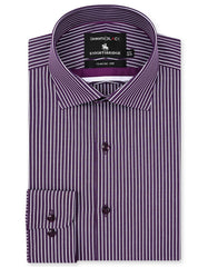 Stripe D Purple Classic Fit Shirt FS2957-1RF-14.5