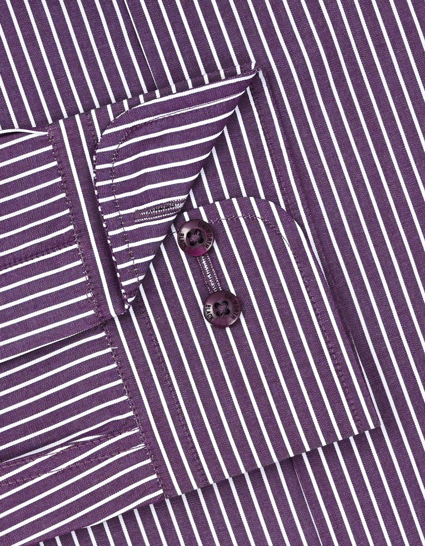 Stripe D Purple Tailored Smart Fit Shirt FS2957-1SF-15.5