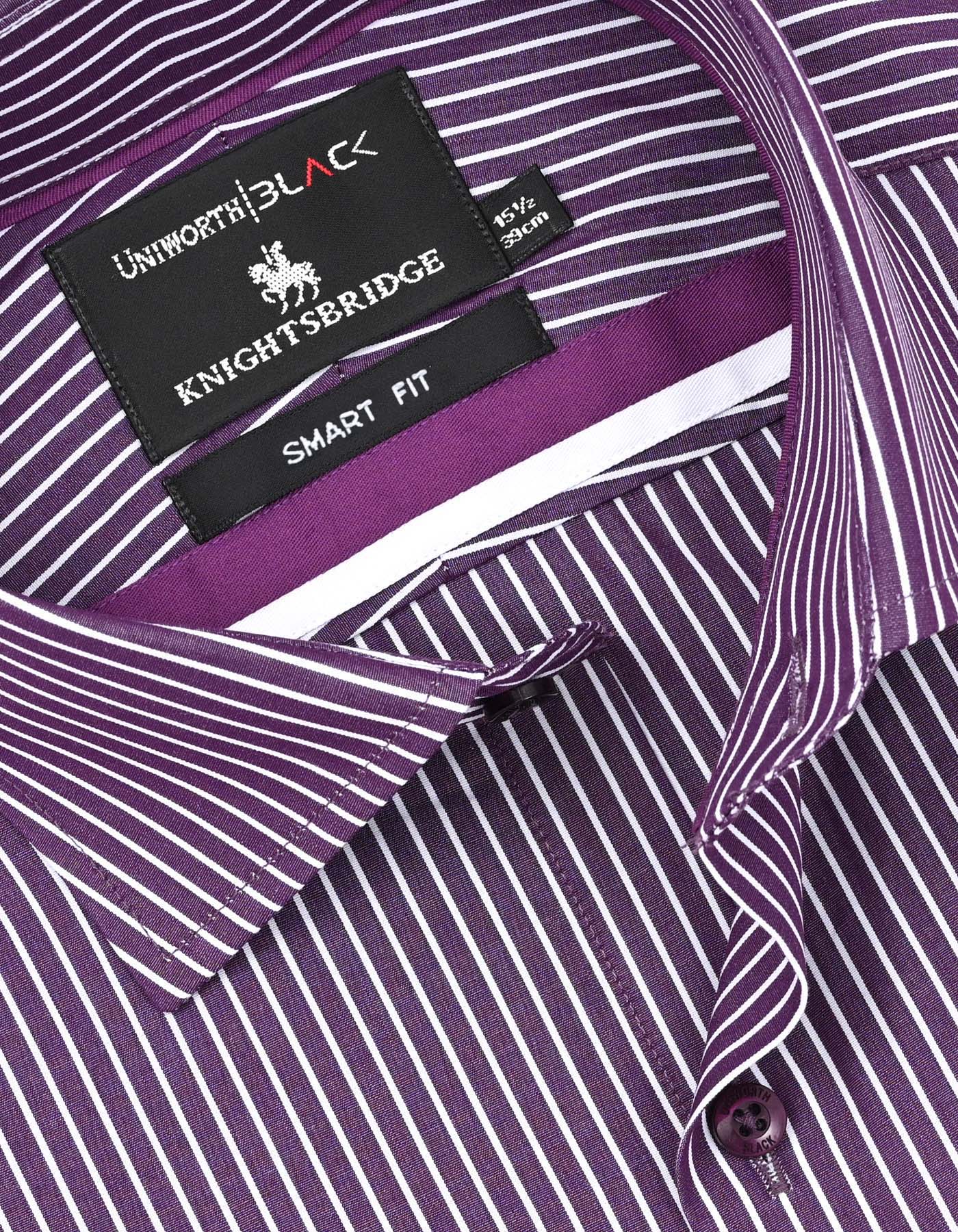 Stripe D Purple Tailored Smart Fit Shirt FS2957-1SF-15