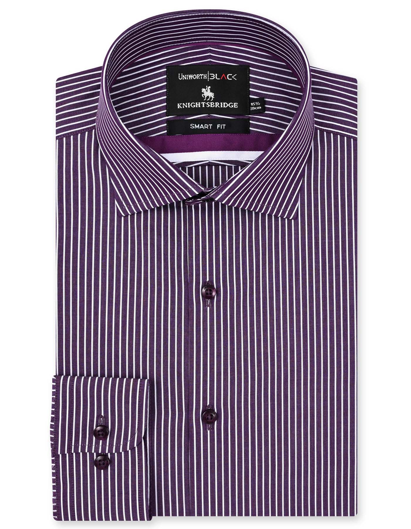 Stripe D Purple Tailored Smart Fit Shirt FS2957-1SF-14.5