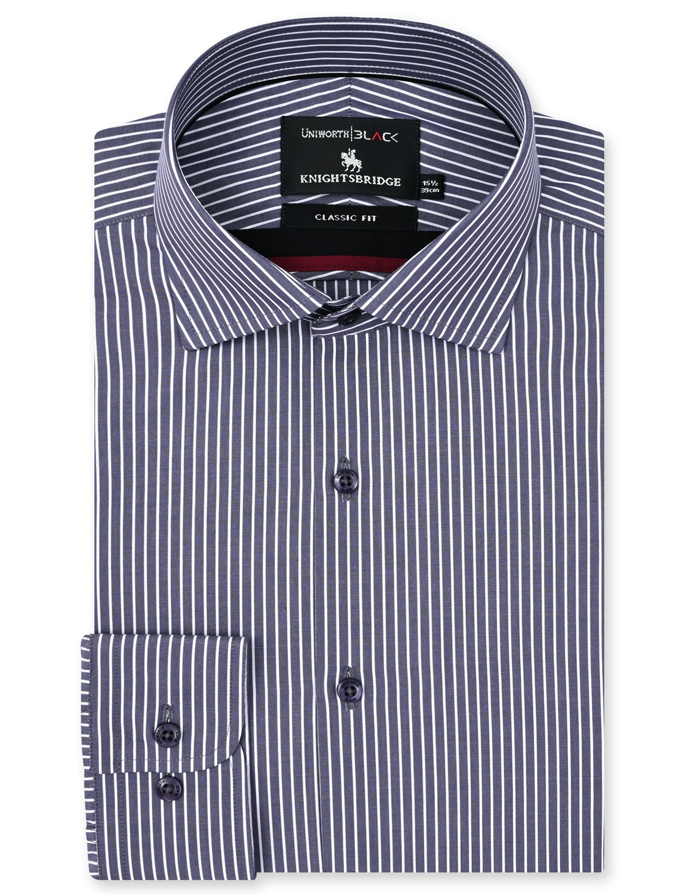 Stripe Grey Classic Fit Shirt FS2958-1RF-14.5