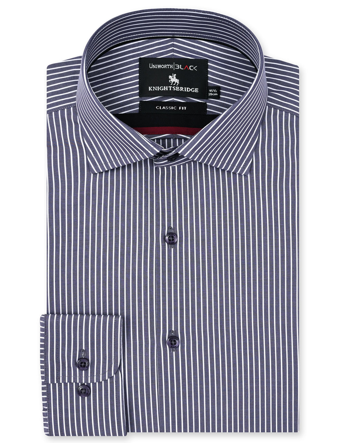 Stripe Grey Classic Fit Shirt FS2958-1RF-14.5