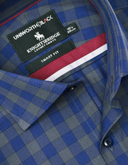 Check Navy Tailored Smart Fit Shirt FS2972SF-15