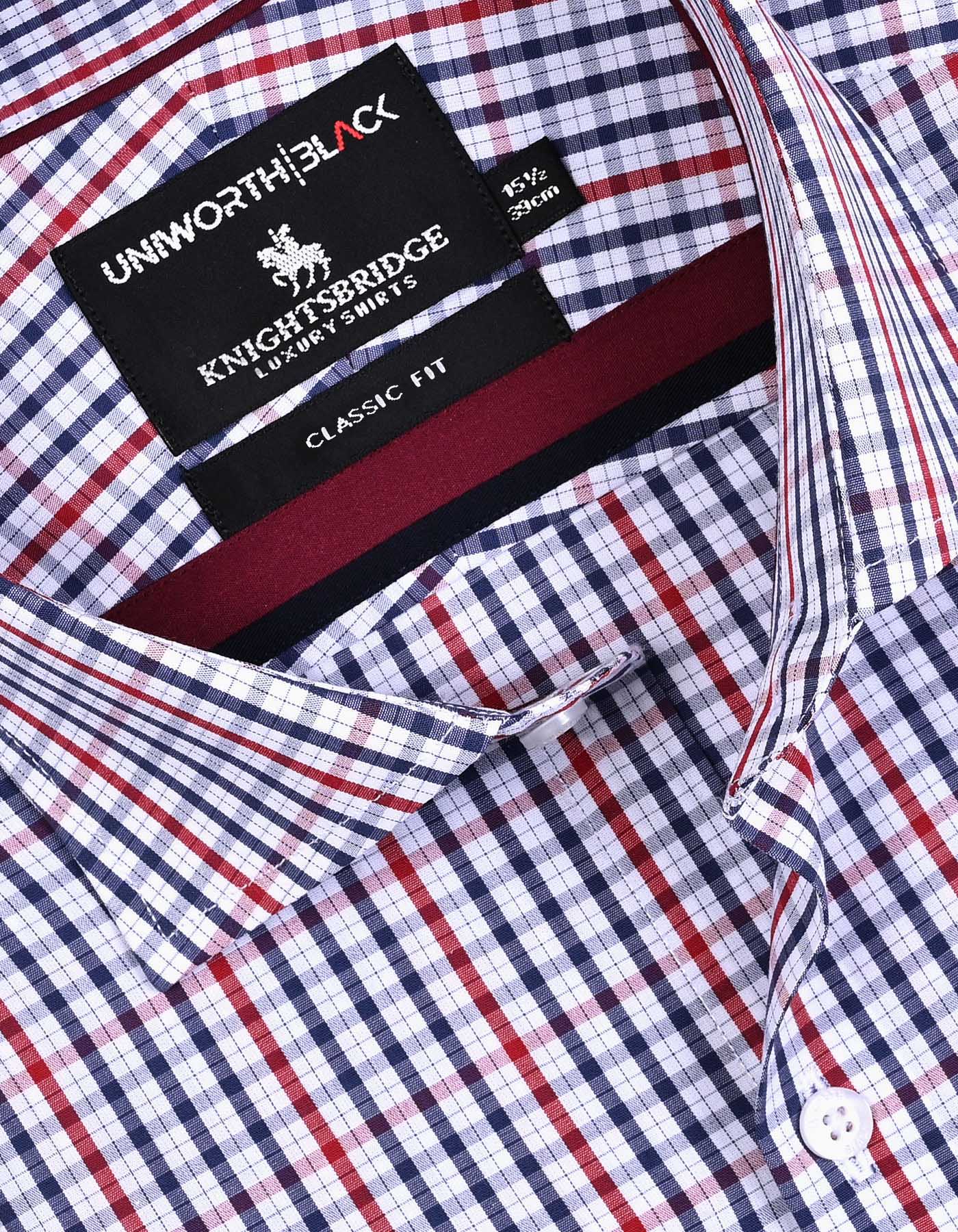 Check Maroon Classic Fit Shirt FS2973RF-15