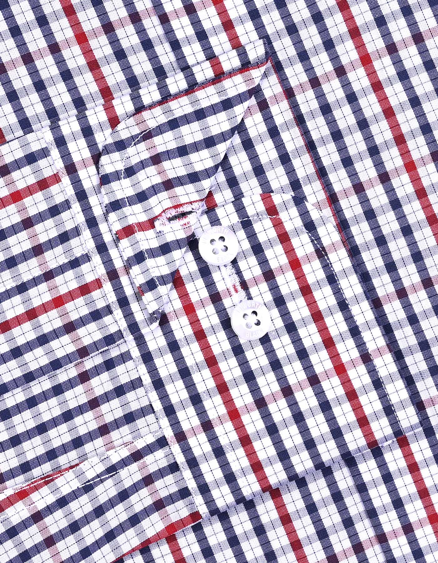 Check Maroon Tailored Smart Fit Shirt FS2973SF-15.5