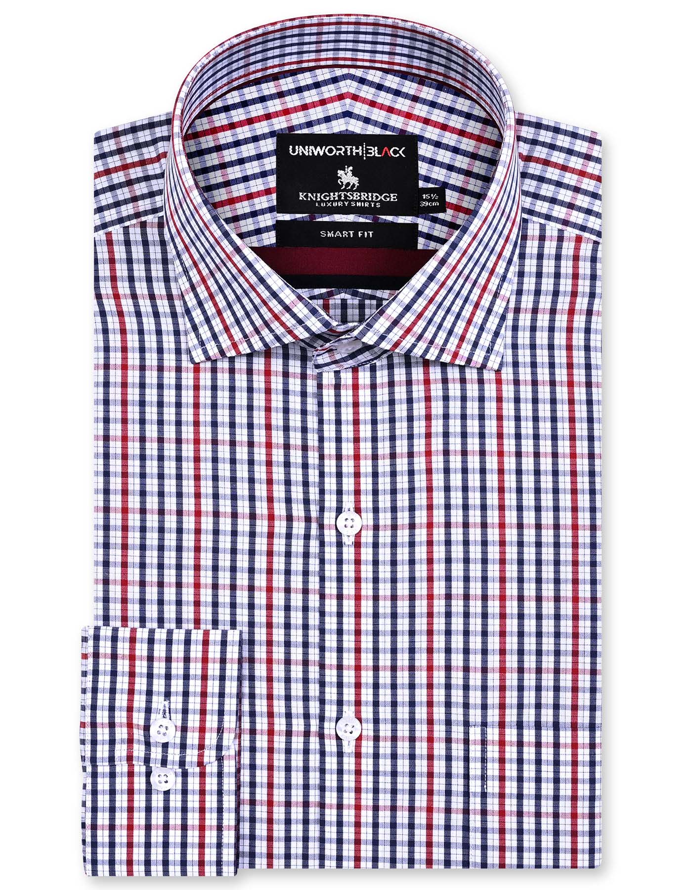 Check Maroon Tailored Smart Fit Shirt FS2973SF-14.5