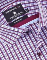 Check Maroon Classic Fit Shirt FS2975RF-15