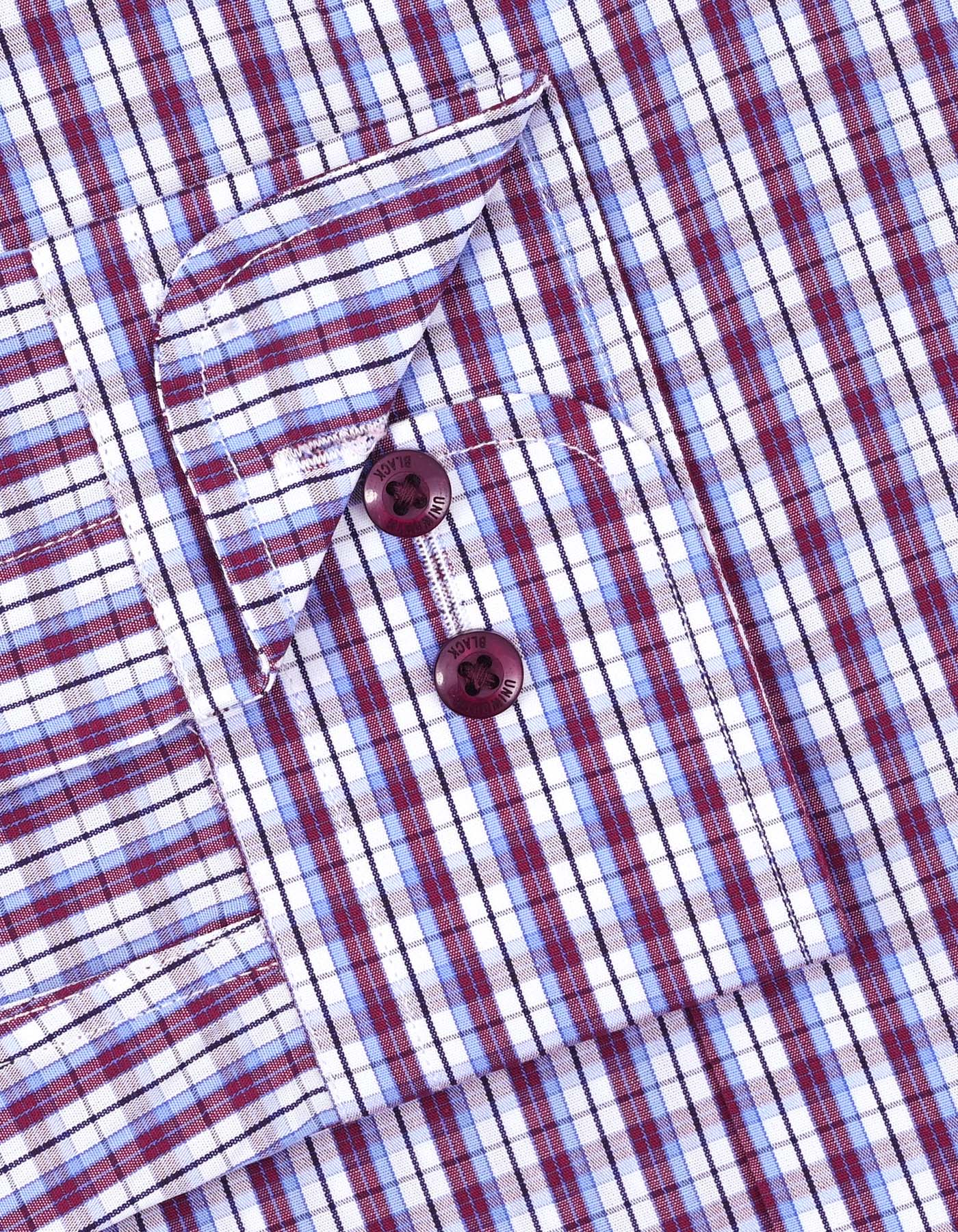 Check Maroon Tailored Smart Fit Shirt FS2975SF-15.5