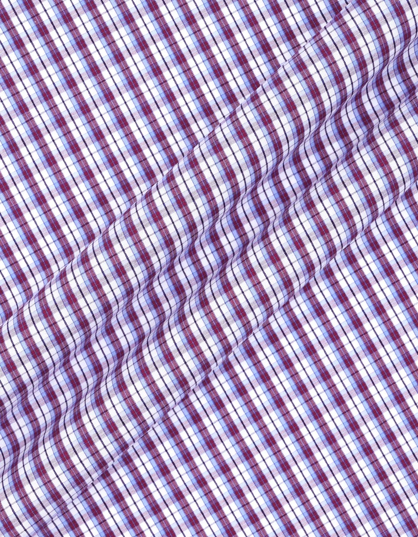Check Maroon Tailored Smart Fit Shirt FS2975SF-16