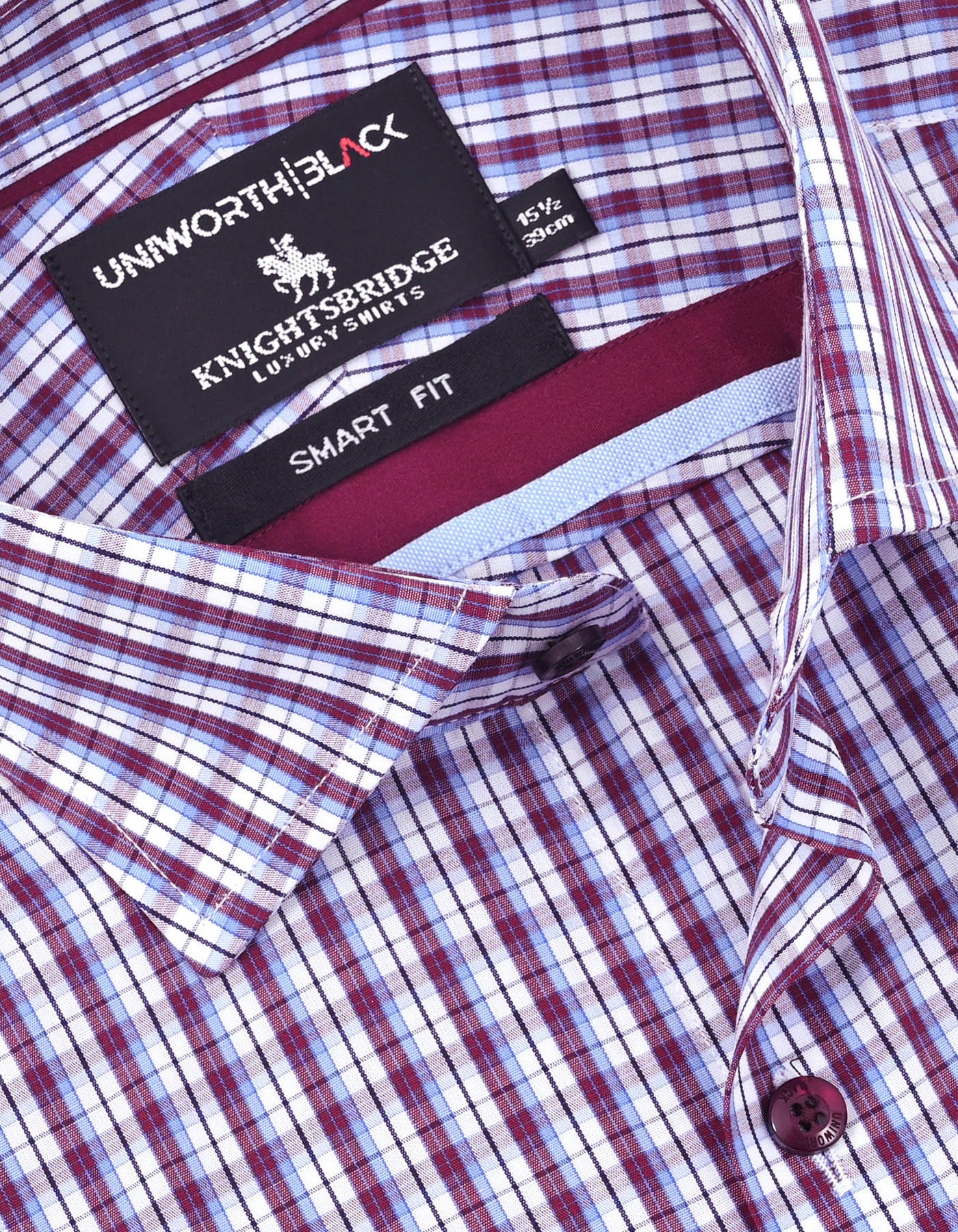 Check Maroon Tailored Smart Fit Shirt FS2975SF-15