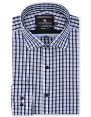 Check Navy Tailored Smart Fit Shirt FS2976SF-14.5