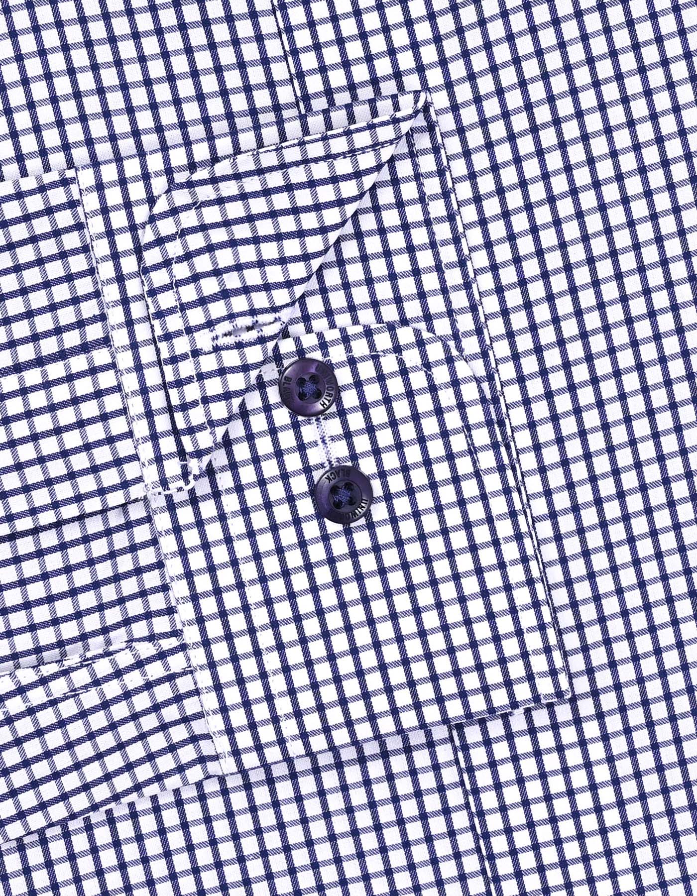 Check Navy Tailored Smart Fit Shirt FS2987SF-15.5