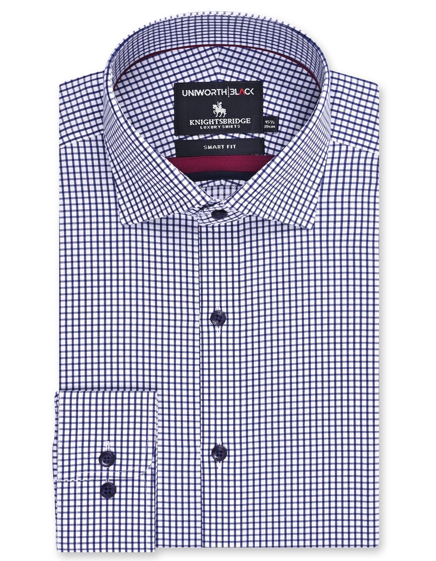 Check Navy Tailored Smart Fit Shirt FS2987SF-14.5