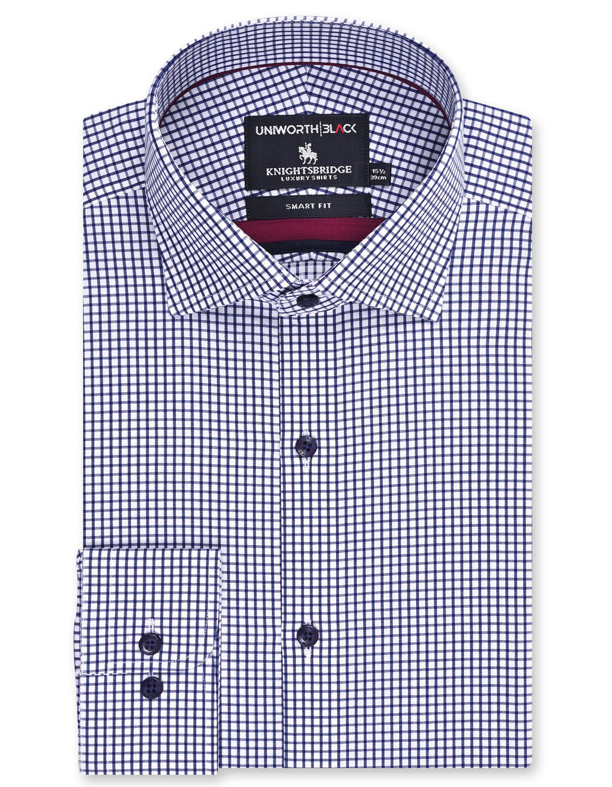 Check Navy Tailored Smart Fit Shirt FS2987SF-14.5