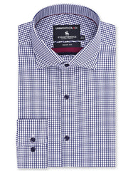 Check Navy Tailored Smart Fit Shirt FS2987SF-14.5