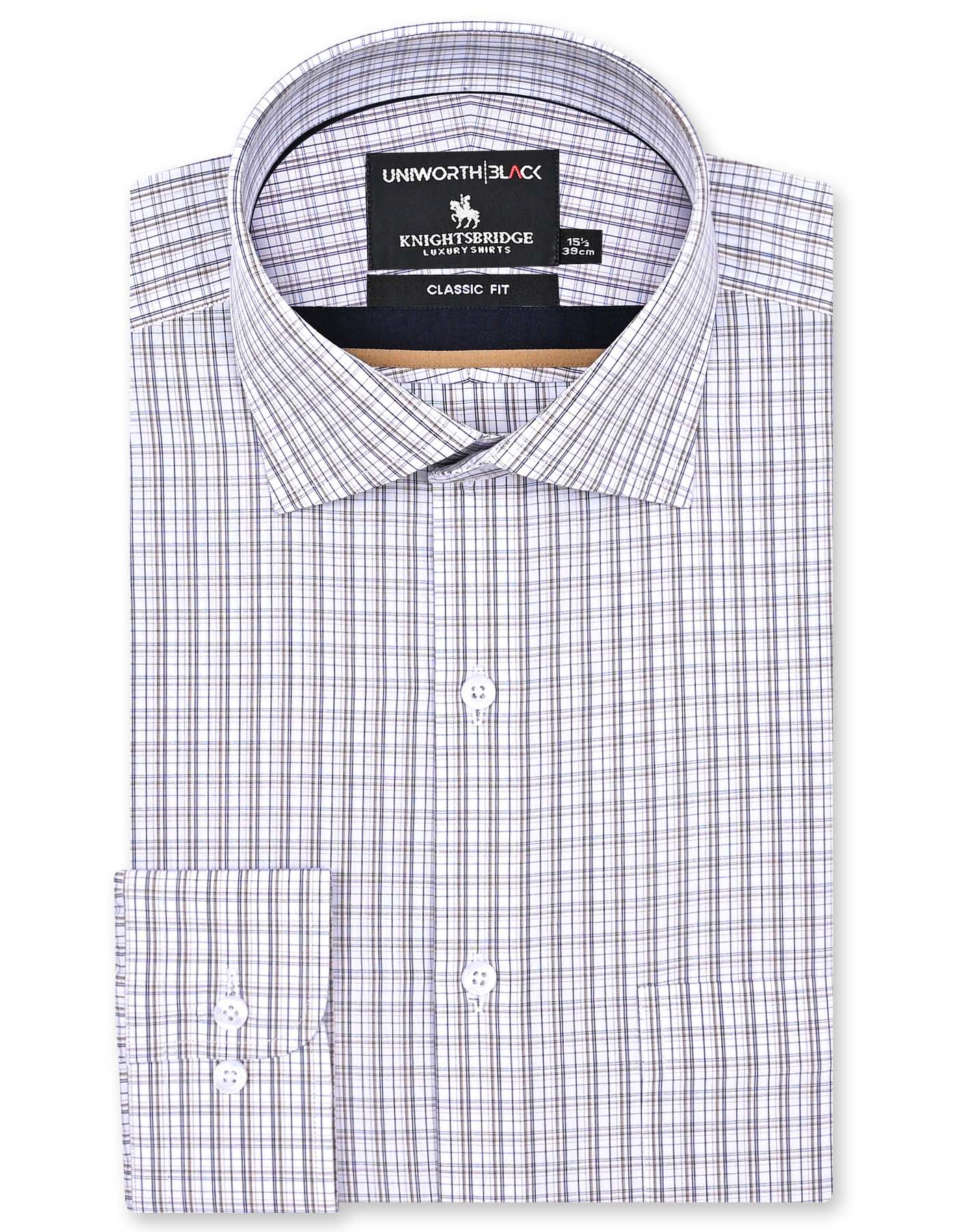 Check Brown Classic Fit Shirt FS2994RF-14.5