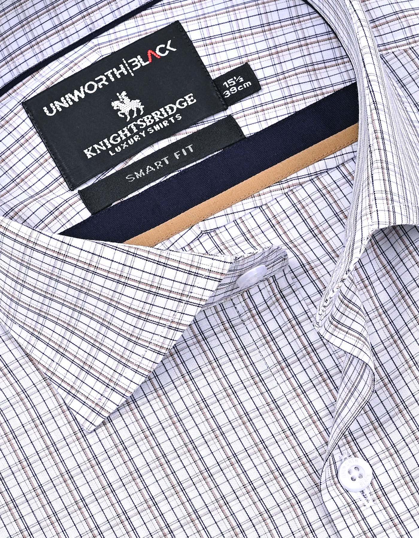 Check Brown Tailored Smart Fit Shirt FS2994SF-15