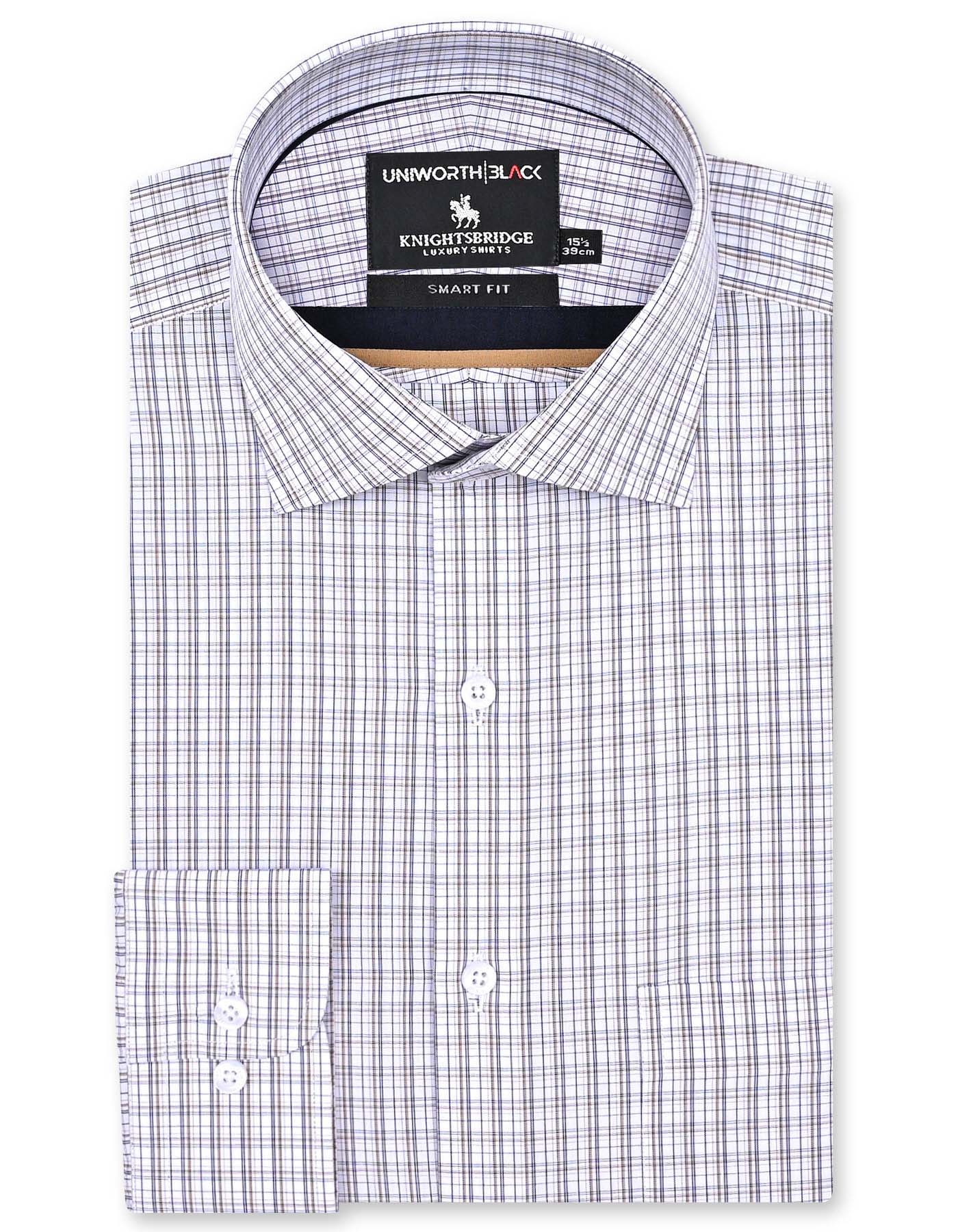 Check Brown Tailored Smart Fit Shirt FS2994SF-14.5