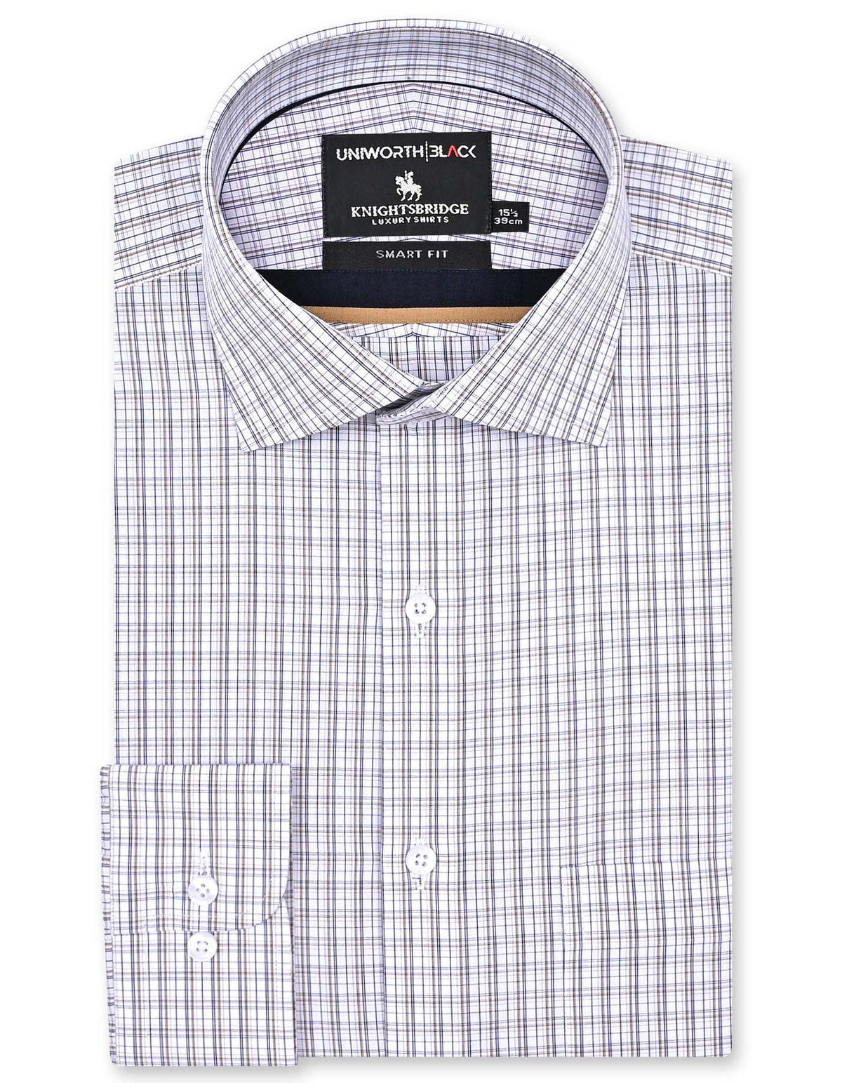 Check Brown Tailored Smart Fit Shirt FS2994SF-14.5