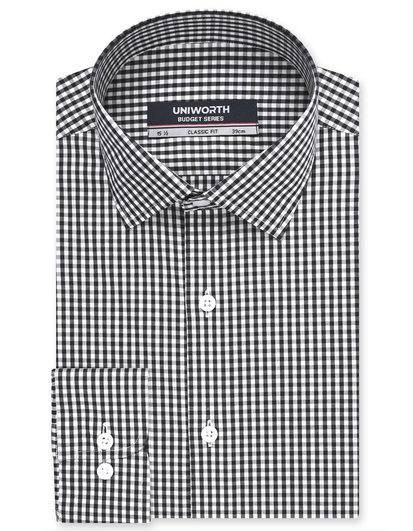 Check Black Classic Fit Shirt FS3014RF-14.5