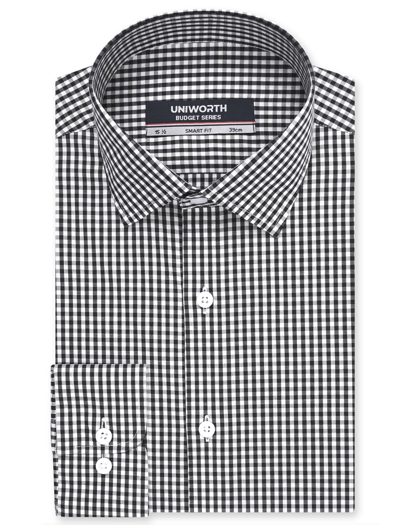 Check Black Tailored Smart Fit Shirt FS3014SF-14.5