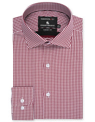 Check Maroon Classic Fit Shirt FS3036RF-14.5