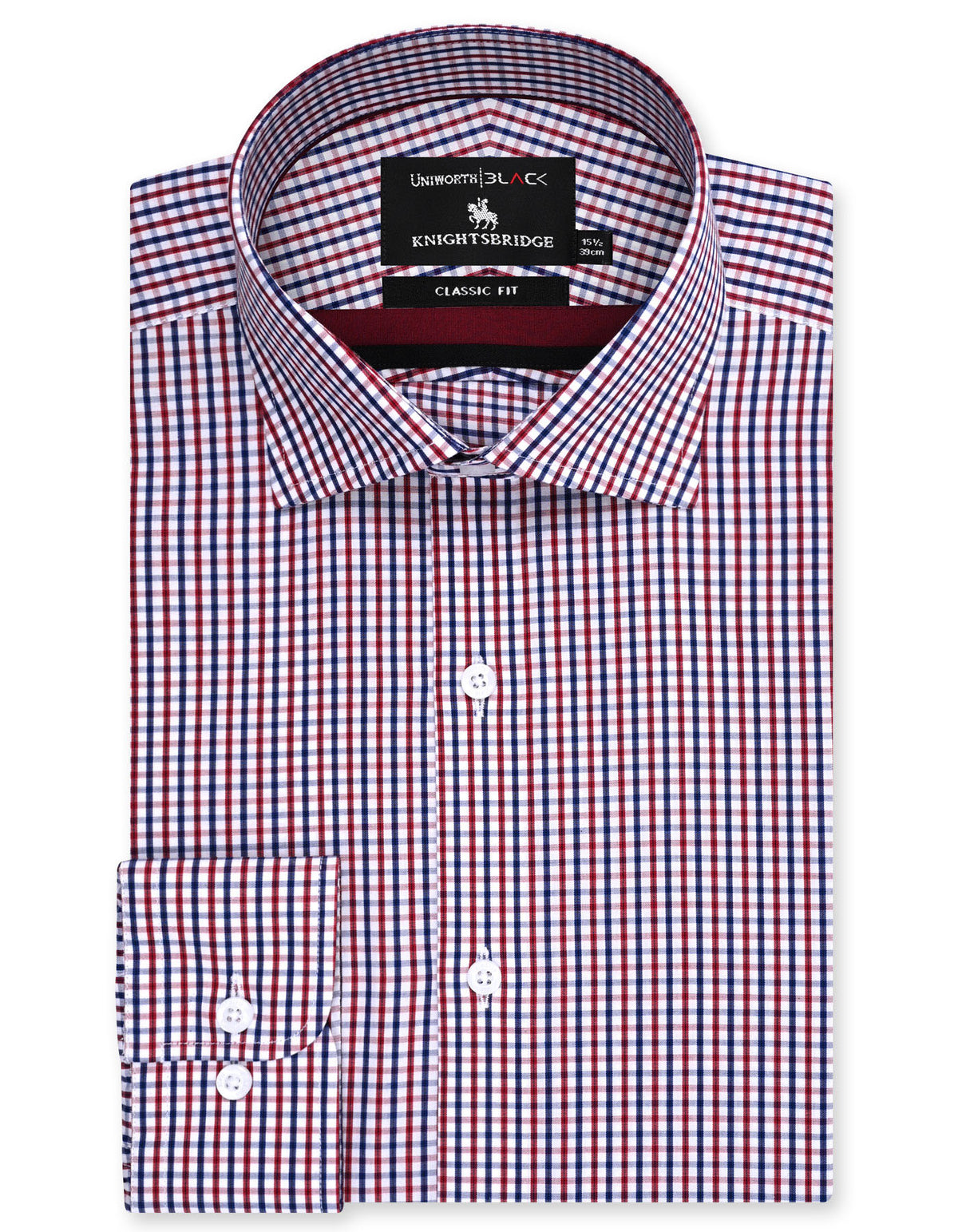 Check Maroon Classic Fit Shirt FS3037RF-14.5