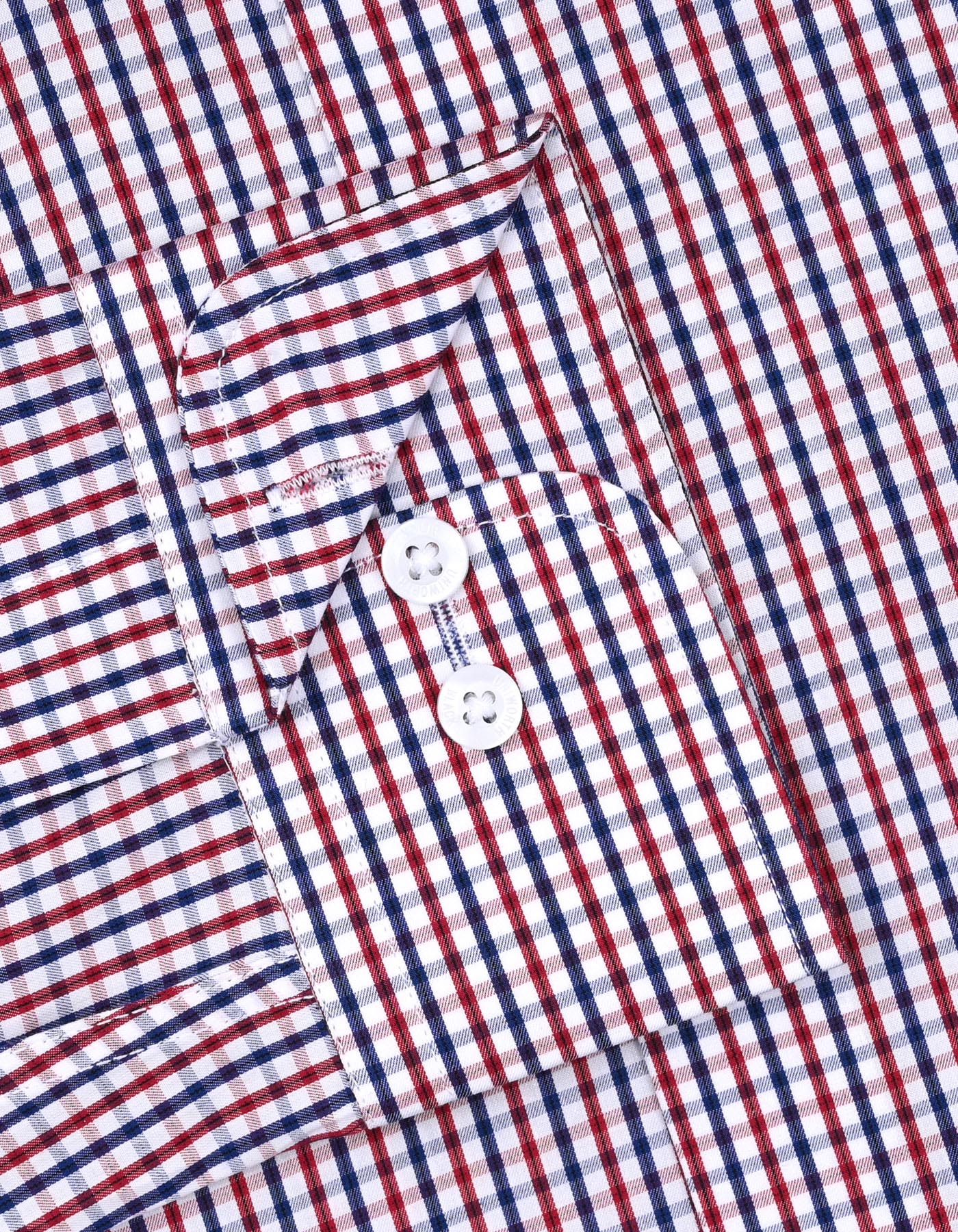 Check Maroon Tailored Smart Fit Shirt FS3037SF-15.5