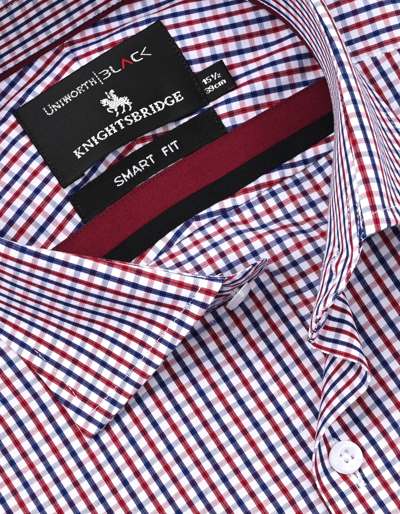 Check Maroon Tailored Smart Fit Shirt FS3037SF-15