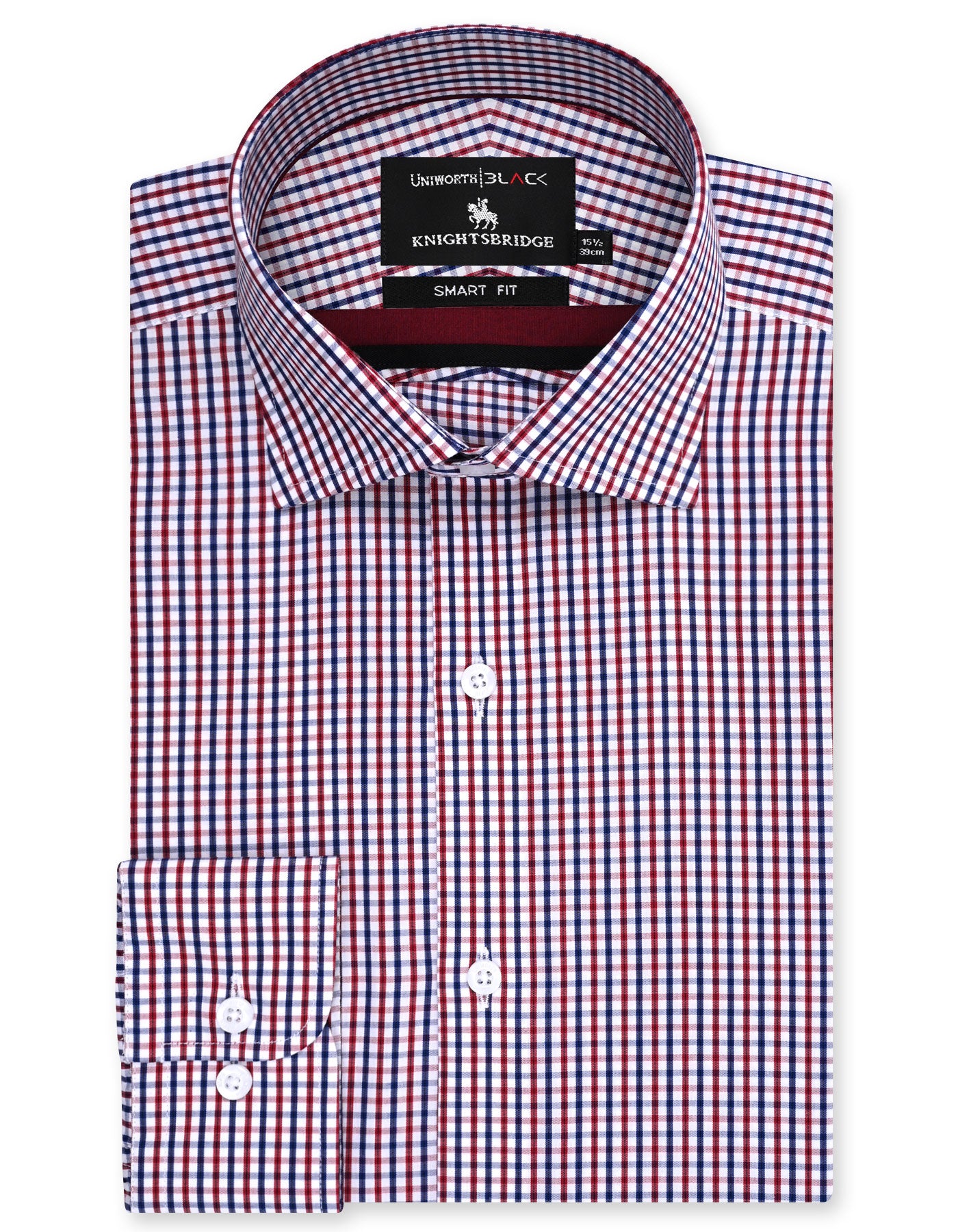 Check Maroon Tailored Smart Fit Shirt FS3037SF-14.5