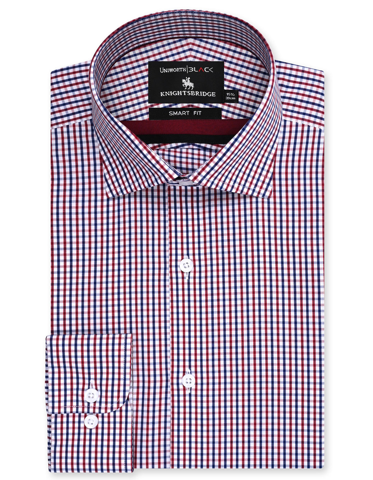 Check Maroon Tailored Smart Fit Shirt FS3037SF-14.5