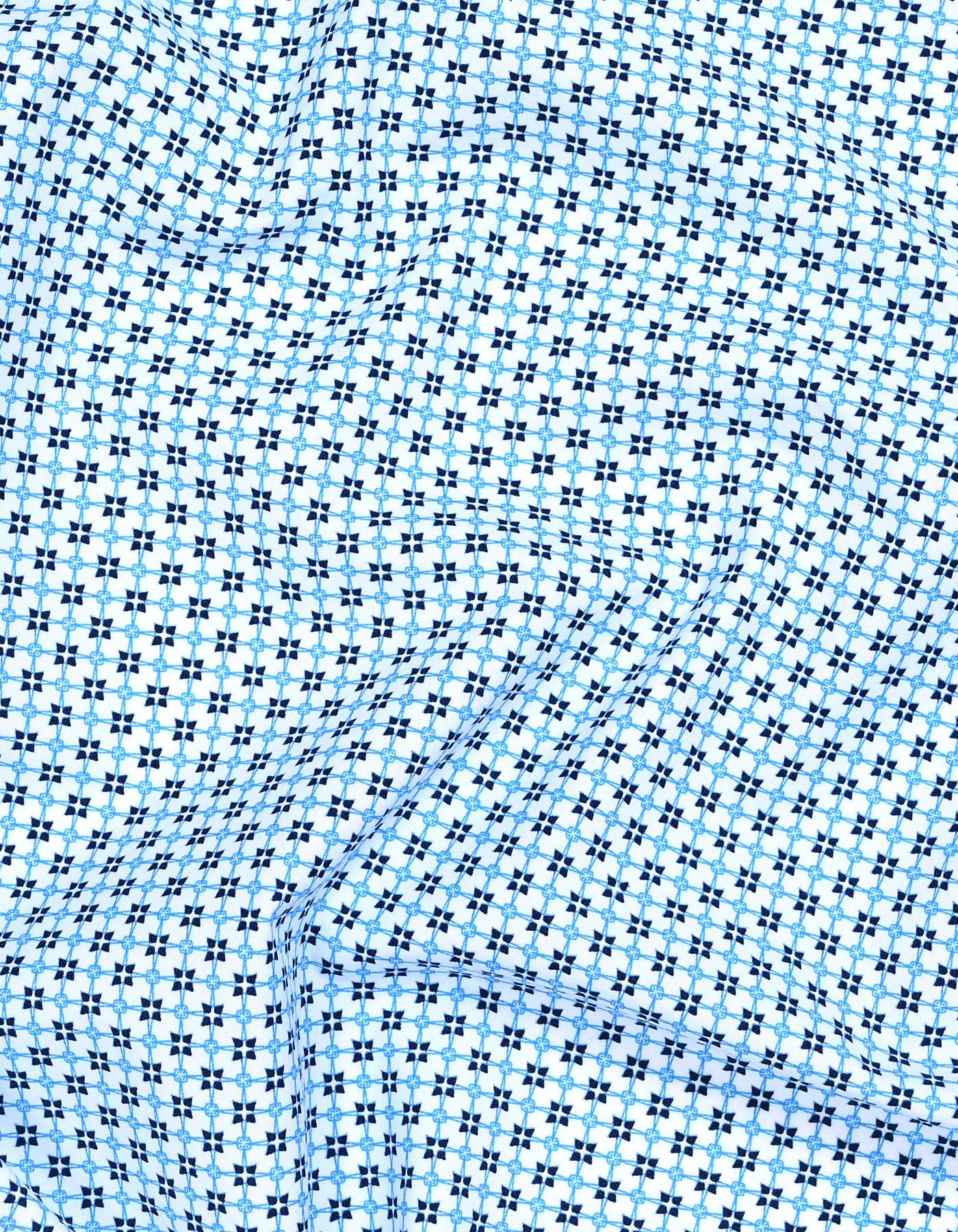 Printed Navy Classic Fit Shirt FS643-1RF-16