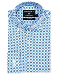 Printed Navy Classic Fit Shirt FS643-1RF-14.5