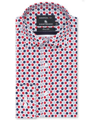 Printed Navy/Red Tailored Smart Fit Shirt FS645-1SF-14.5