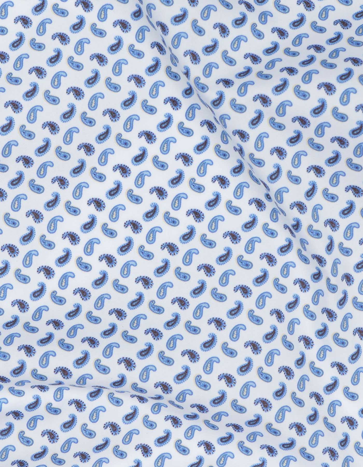 Printed White/Sky Classic Fit Shirt FS646RF-16