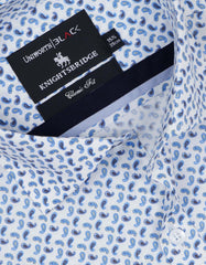 Printed White/Sky Classic Fit Shirt FS646RF-15