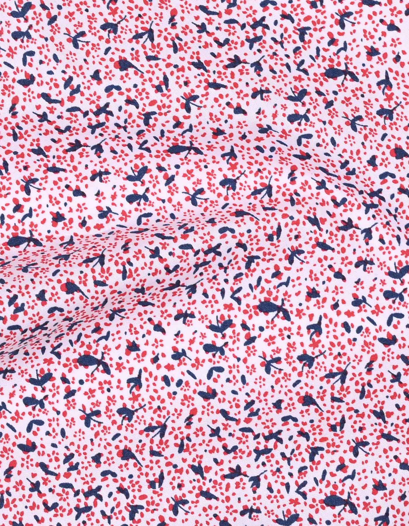 Printed White/Red Tailored Smart Fit Shirt FS648SF-16